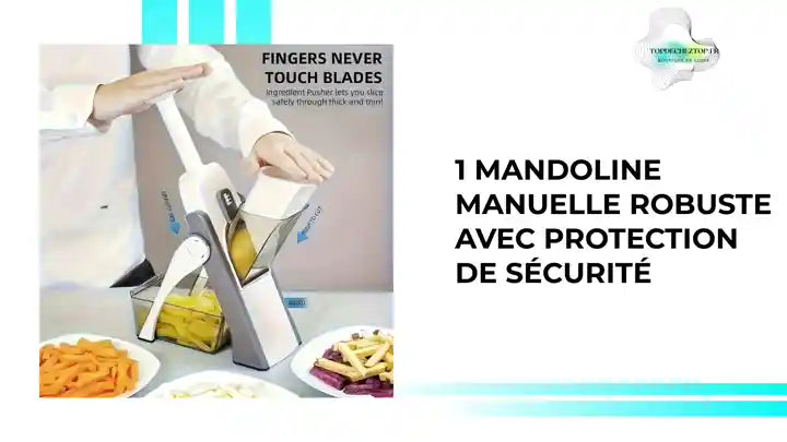 1 mandoline manuelle robuste avec protection de s&eacute;curit&eacute; by@Outfy